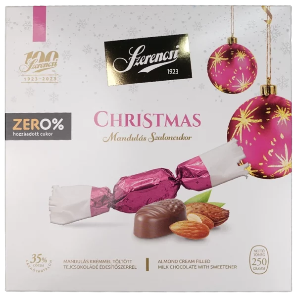 Szerencsi Zero Salonzucker mit Mandelcreme gefüllter Milchschokolade