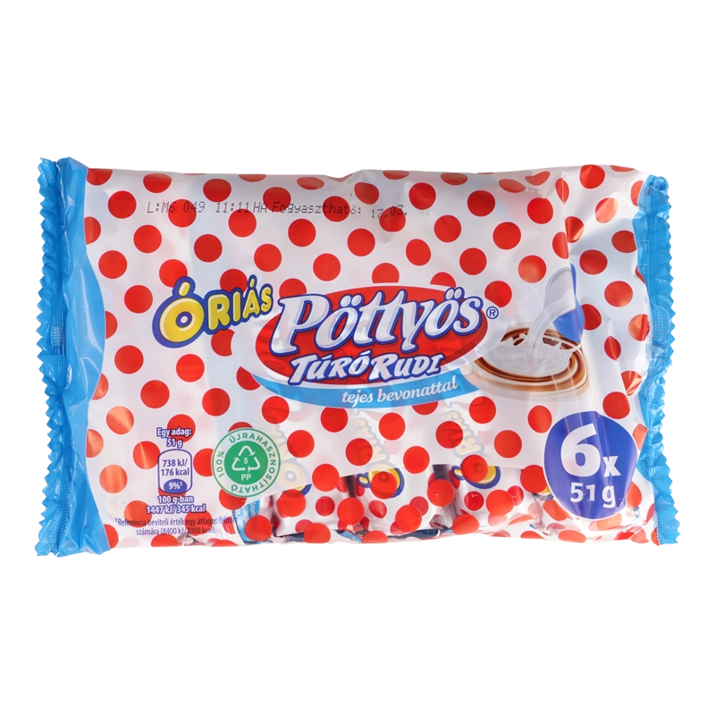 Pöttyös Quarkriegel mit Milchshoko 6x51g