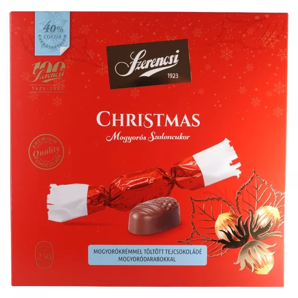 Szerencsi Salonzucker Milchschokolade mit Haselnusscremefüllung und Haselnussstückchen 250g