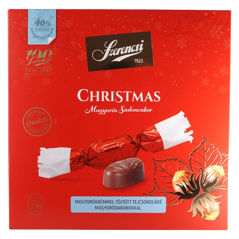 Szerencsi Salonzucker Milchschokolade mit Haselnusscremefüllung und Haselnussstückchen 250g