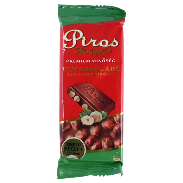 PIROS MOGYORÓS Vollmilchschokolade mit ganze Haselnüsse